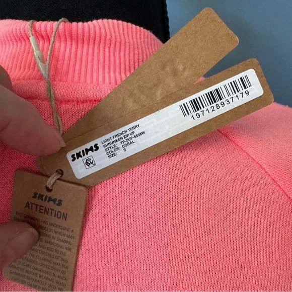 NWT Skims French Terry Zip Up Hoodie - Coral - S- SOLD OUT! - Picture 9 of 9